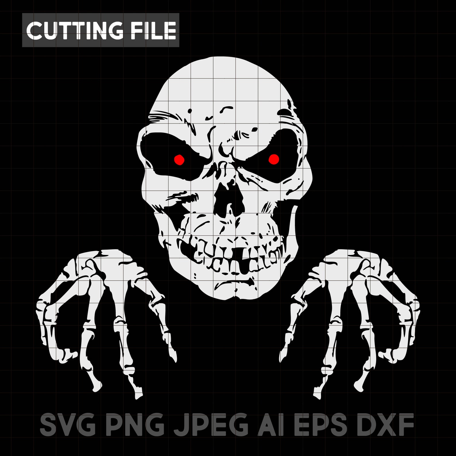 Peeking Skeleton Halloween Decor Vector Clip Art Cutting File Etsy