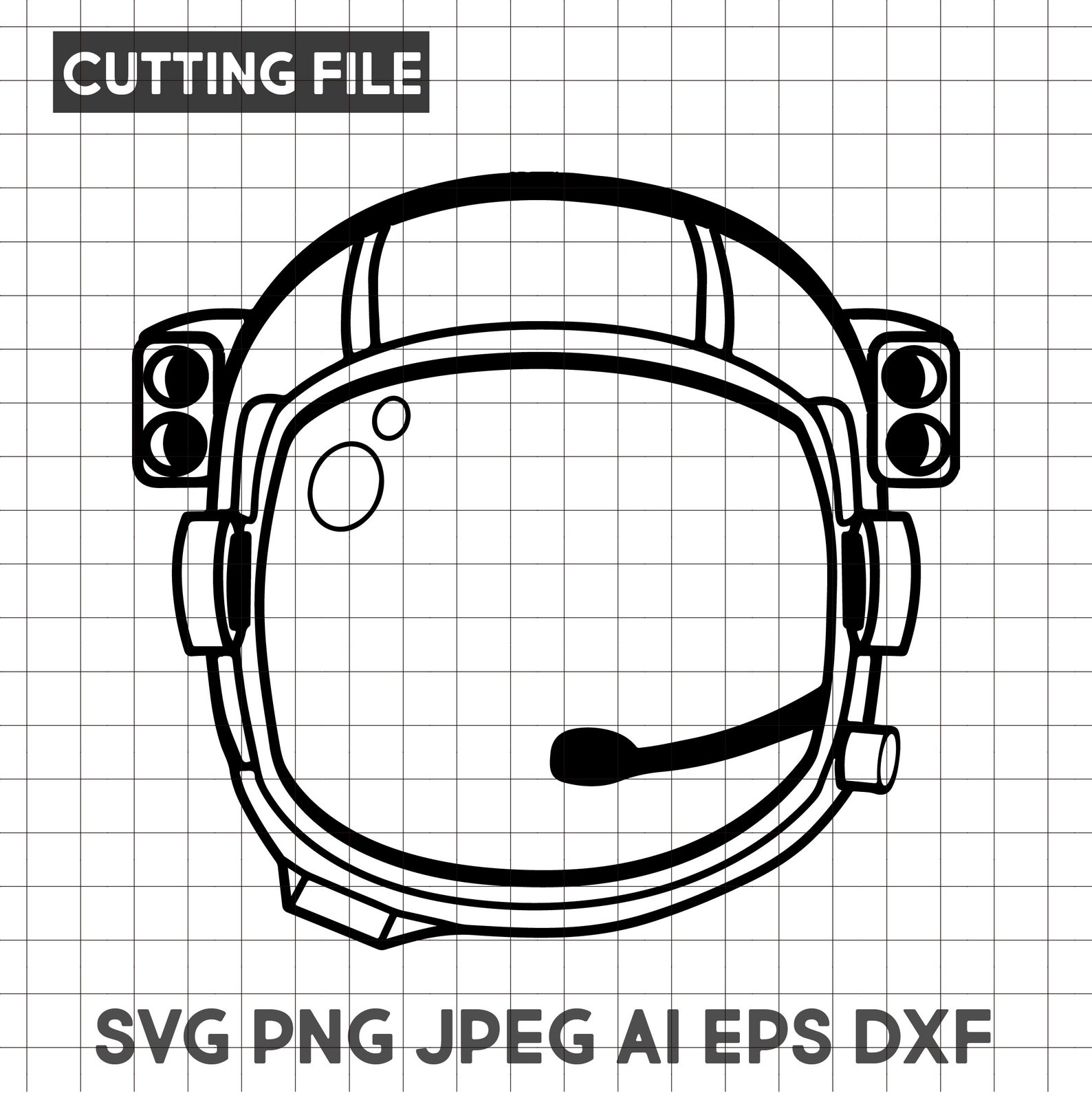Astronaut Helmet Outlined Vector Clip Art Cutting File Vinyl | Etsy