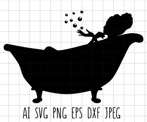 Download Cute Bathtub Girl Bathroom Decor Bath Time Relax Vector Clip Etsy