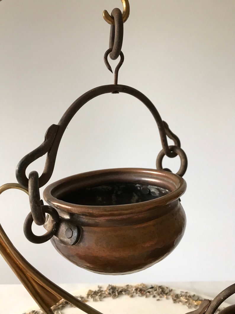 Vintage Copper Cauldron With Old rusty Linked Iron Work and Etsy