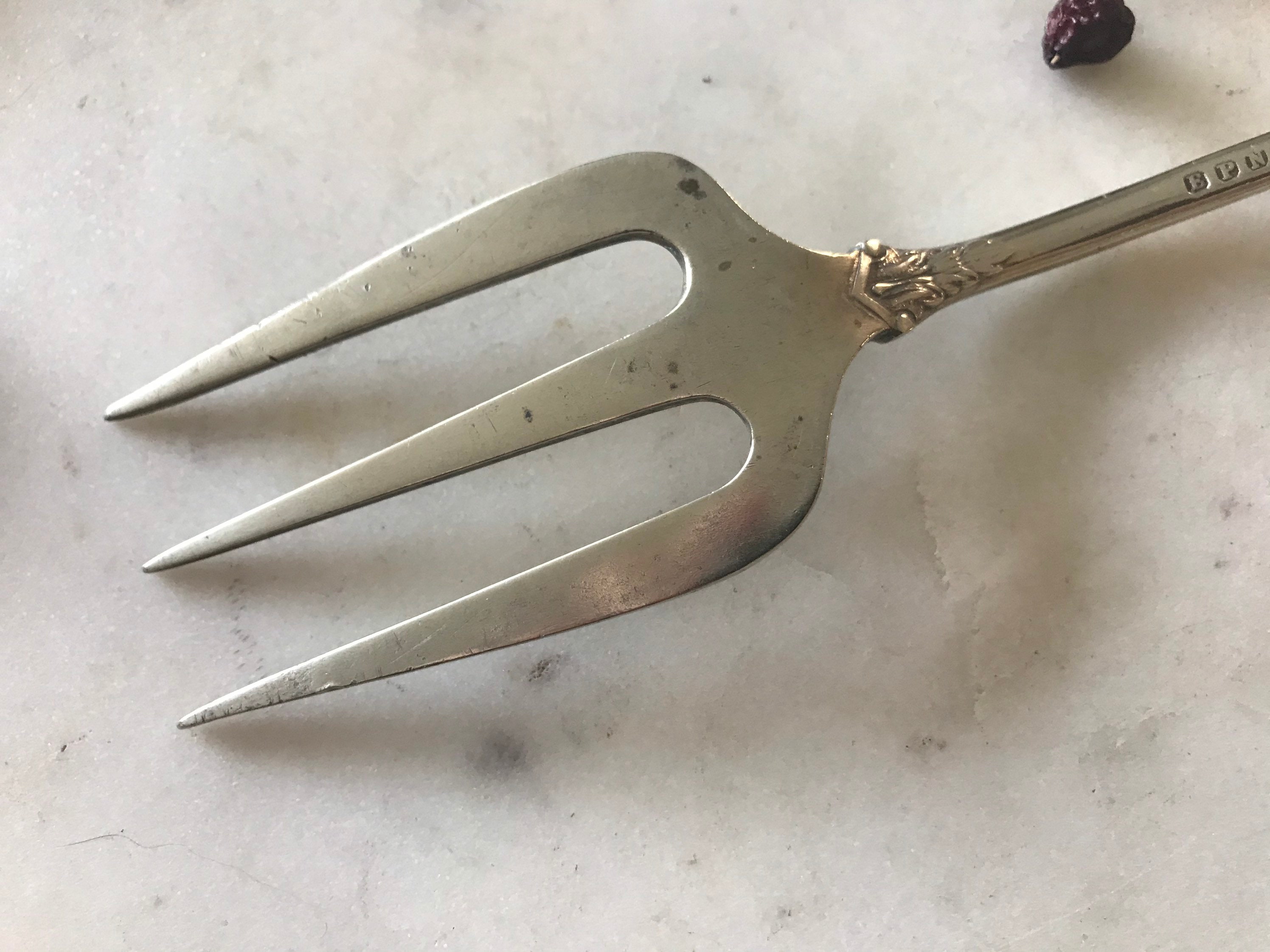 Antique Three Pronged Fork Silverplate Trident English Etsy