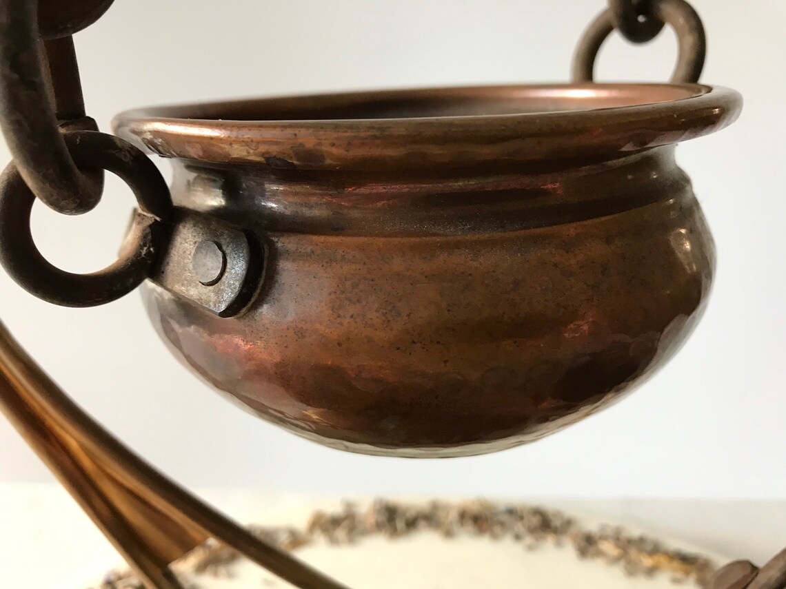Vintage Copper Cauldron With Old rusty Linked Iron Work and Etsy UK