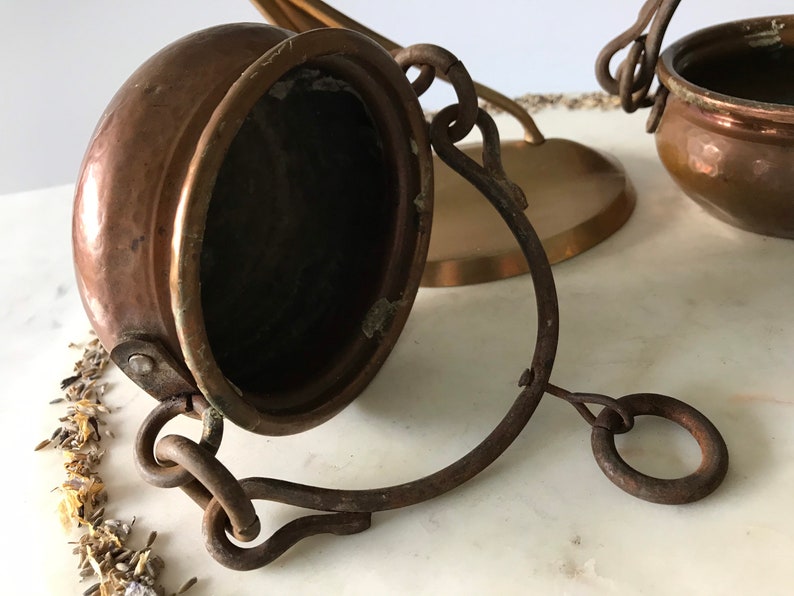 Vintage Copper Cauldron With Old rusty Linked Iron Work and Etsy