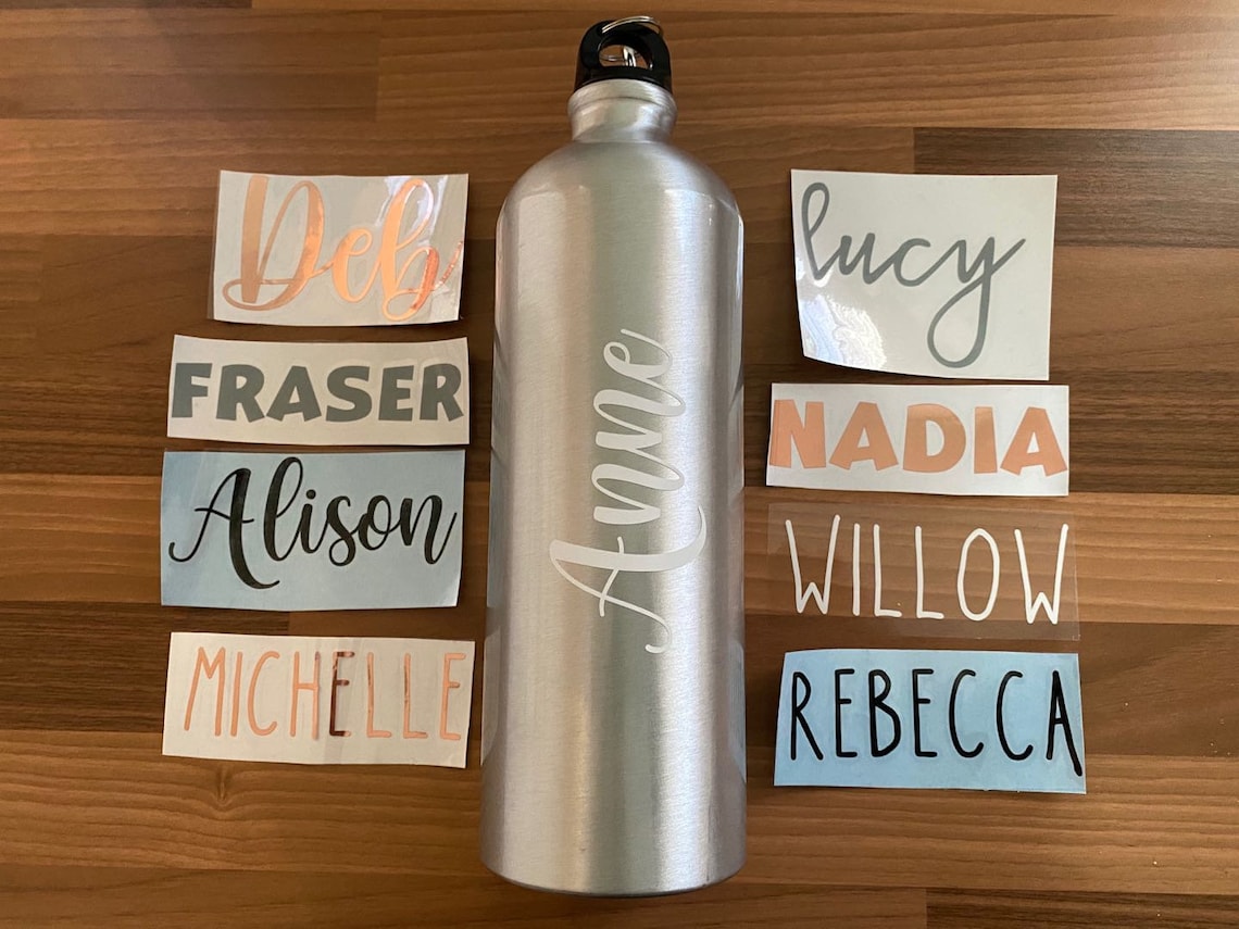 Custom Name Vinyl Decal Water Bottle Decal Sticker Back to Etsy