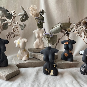 Weiblicher Körper | Vase | Torso Körper | getönt | Nackte Körper Skulptur | Geschenke für sie | Geschenke | Nachttisch Blumenvase | Blumen-Vase