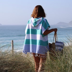 Hooded Beach Towel - Beach Cover Up - Swim Poncho - 100% Cotton