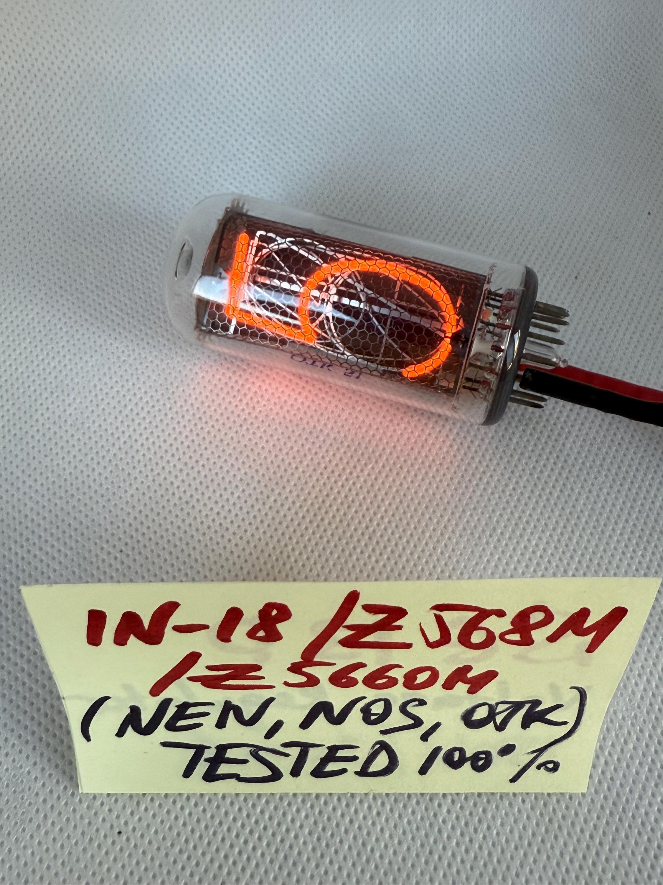 1x 新品 希少 IN-18/Z5660M/IN-18/Z568M ニキシー管 100%テスト済み