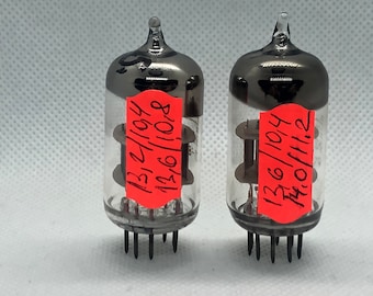 2x 6N23P (E88CC ECC88 6922) Kaluga, etiqueta Rocket (NUEVO, PROBADO - 100%) Par COMBINADO