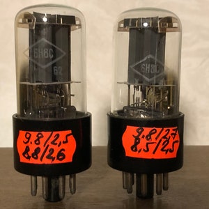 2x Vintage Foton 6N8S / 1578 / 6SN7 / ECC32 Double Triode (New, 60-s, Matched pair) TESTED 100%