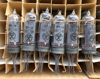 時計用 IN-14 / IN14 ニキシー管 6 本 (新品、NOS、100% テスト済み