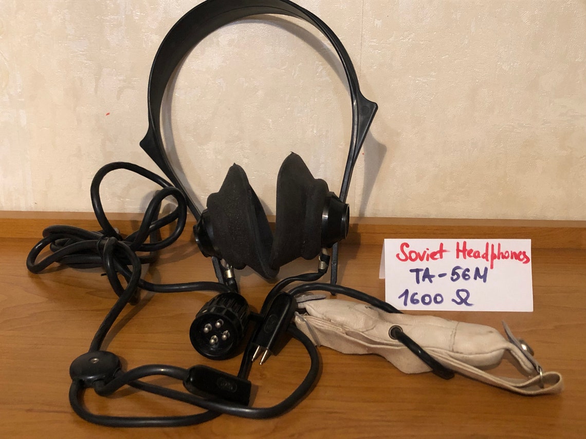 1x USSR Vintage Soviet High-impedance Headphones "OKTAVA" TA-56M (1600 Ohm), foto 3 di 3
