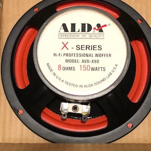 2x ALDA AWD X-60 Woofer Pro Speaker 6.5 inch 150W, 8 Om, New, Nos Made in USA