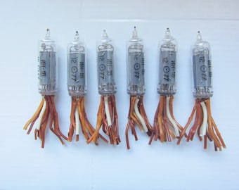 【6本セット】値下げ中！ ニキシー管 IN-16 動作確認済み 時計用 IN-16 中古ニキシー管 6 個 / テスト済み / 100% 動作 / 1