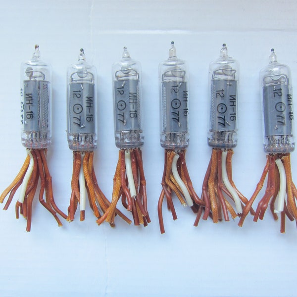6x IN-16 / IN16 NIXIE Tubes for Clock (slightly used, long pins) Tested 100%