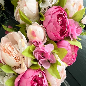 Shades of Pink Peony Spring Summer Wreath for Front Door image 8