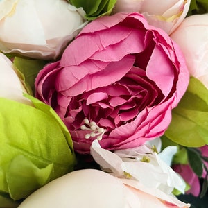 Shades of Pink Peony Spring Summer Wreath for Front Door image 4