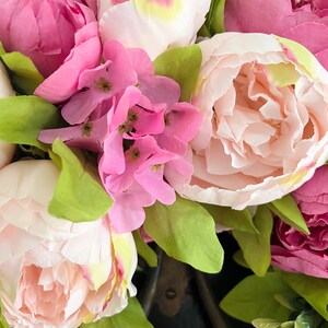 Shades of Pink Peony Spring Summer Wreath for Front Door image 7