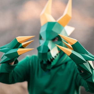 Garras de Dragón / Dinosaurio de Papel | Plantillas para imprimir, Garras 3D, Geométricas, Poligonales, Caseras, Patrón descargable, Disfraz