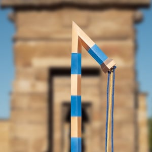 Gold and Blue Egyptian Cane | Flail | DIY Accessory / Complement for Costume, Printable Template, Papercraft, Polygon, Low Poly, Pattern