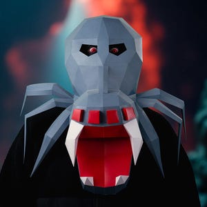 Máscara de Araña de Papel | Plantillas para imprimir, Máscara 3D, Geométrica, Poligonal, Casera, Patrón descargable, Disfraz DIY