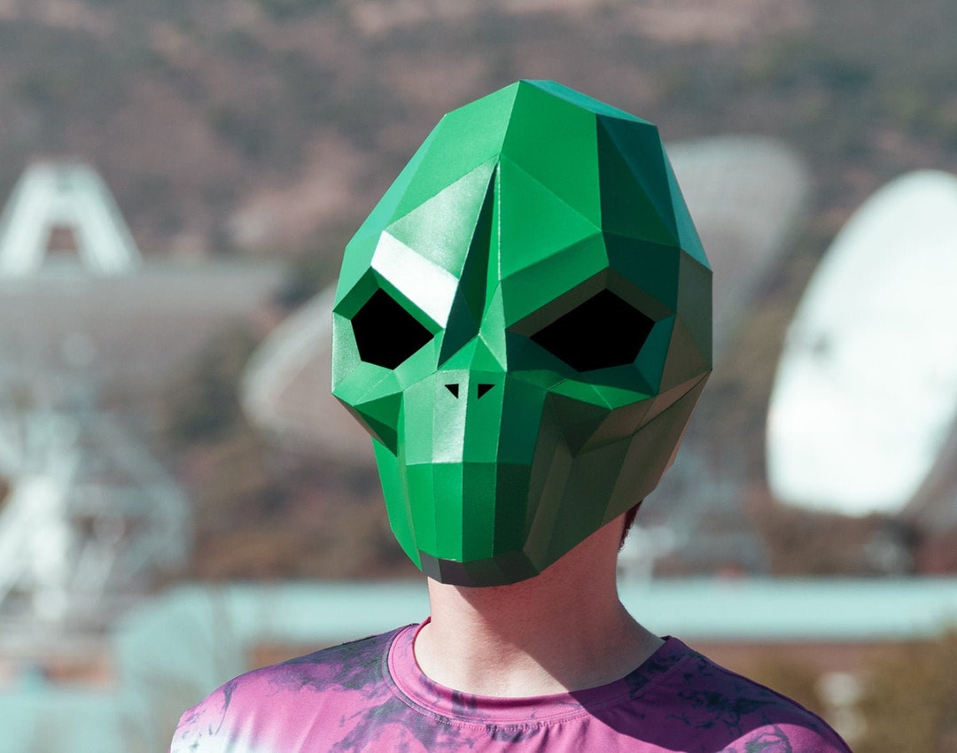 Alien Mask | DIY Paper Mask, Printable Template, Papercraft, 3D Mask ...