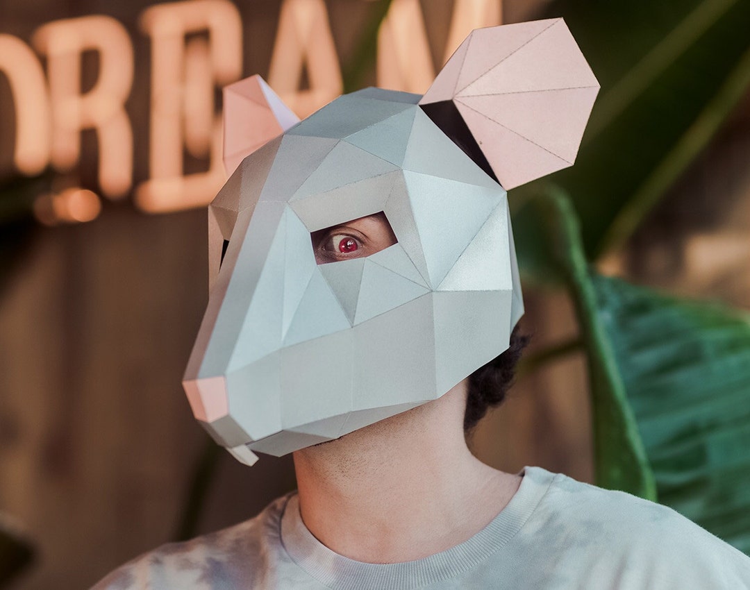 Mouse Mask, Rat Mask | DIY Paper Mask, Printable Template, Papercraft ...