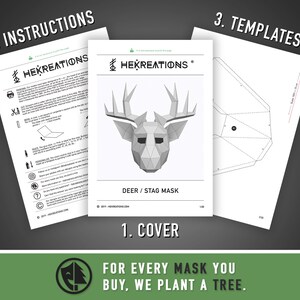 Deer Mask, Reindeer Mask | DIY Paper Mask, Printable Template ...