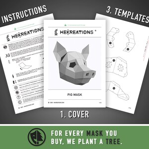 Pig Mask | DIY Paper Mask, Printable Template, Papercraft, 3D Mask ...