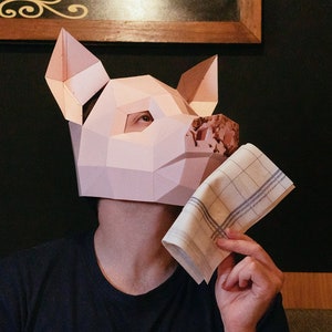 Pig Mask | DIY Paper Mask, Printable Template, Papercraft, 3D Mask ...