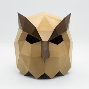 Owl Mask DIY Paper Mask, Printable Template, Papercraft, 3D Mask ...