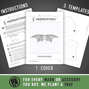 Dragon Wings | DIY Paper Wings, Printable Template, Papercraft, 3D Mask ...