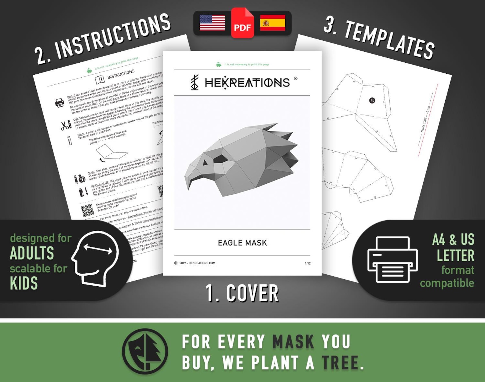Eagle Mask, Falcon Mask | DIY Paper Mask, Printable Template ...