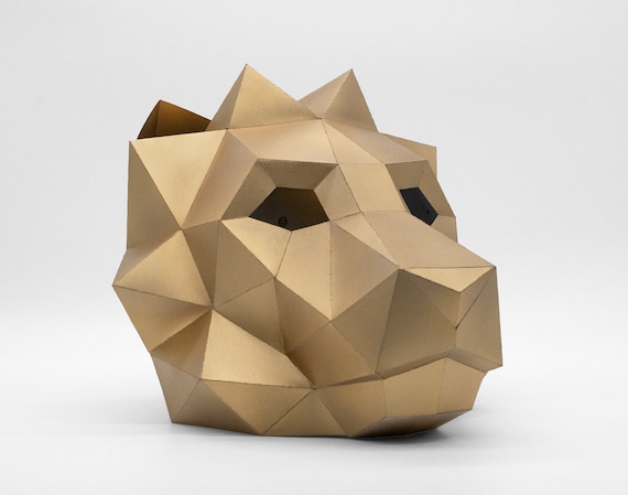 Máscara De León Máscara De Papel Diy Papercraft Pdf Descargable