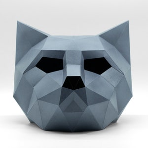 Cat Mask DIY Paper Mask, Printable Template, Papercraft, 3D Mask, Polygon, Low Poly, Geometric, Costume, Pattern, PDF Download image 6