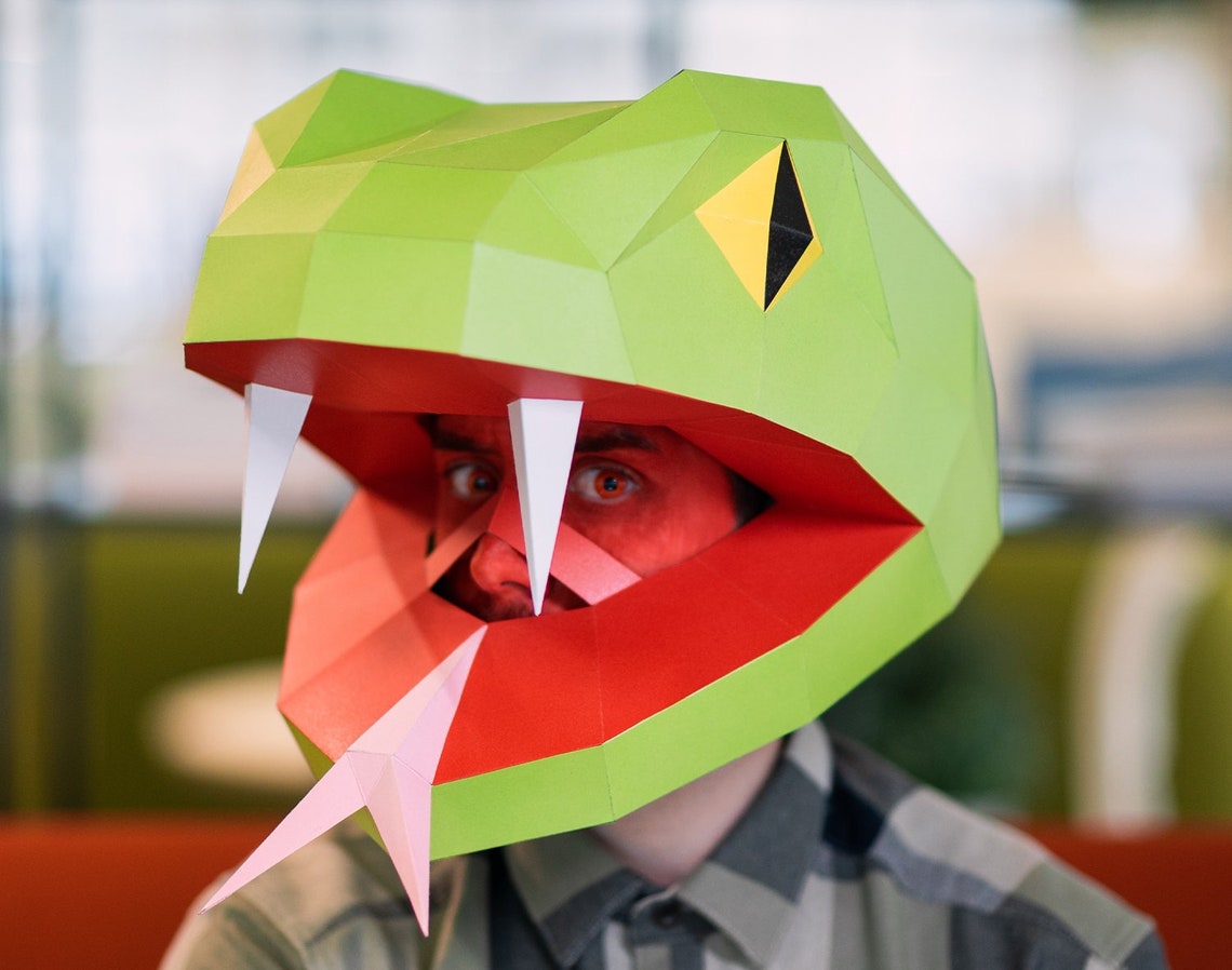 Snake Mask Cobra Mask DIY Paper Mask Printable Template Etsy