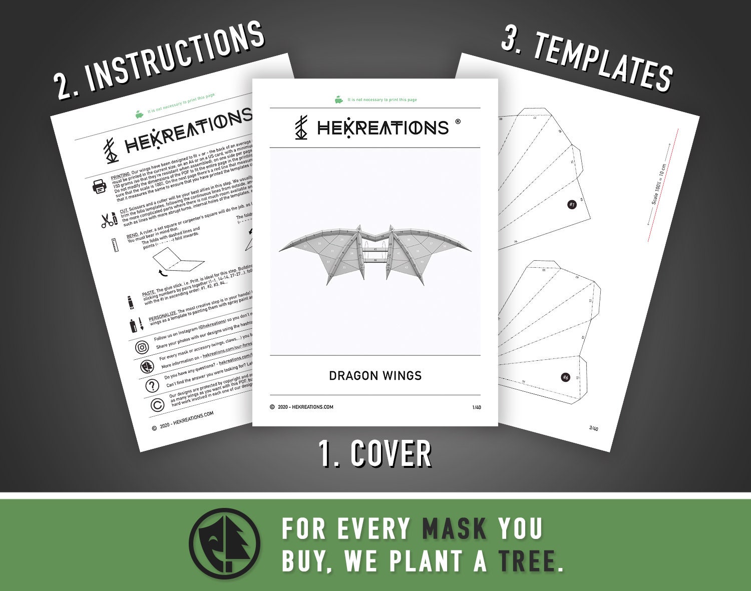 Dragon Wings DIY Paper Wings Printable Template - Etsy
