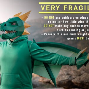 Dragon Wings | DIY Paper Wings, Printable Template, Papercraft, 3D Mask ...