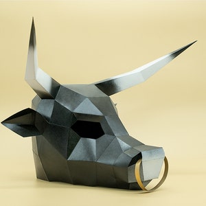 Bull Mask, Cow Mask DIY Paper Mask, Printable Template, Papercraft, 3D ...