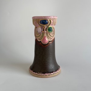 Vintage Antique Schafer & Vater German Hand Painted Jeweled Ceramic Vase Art