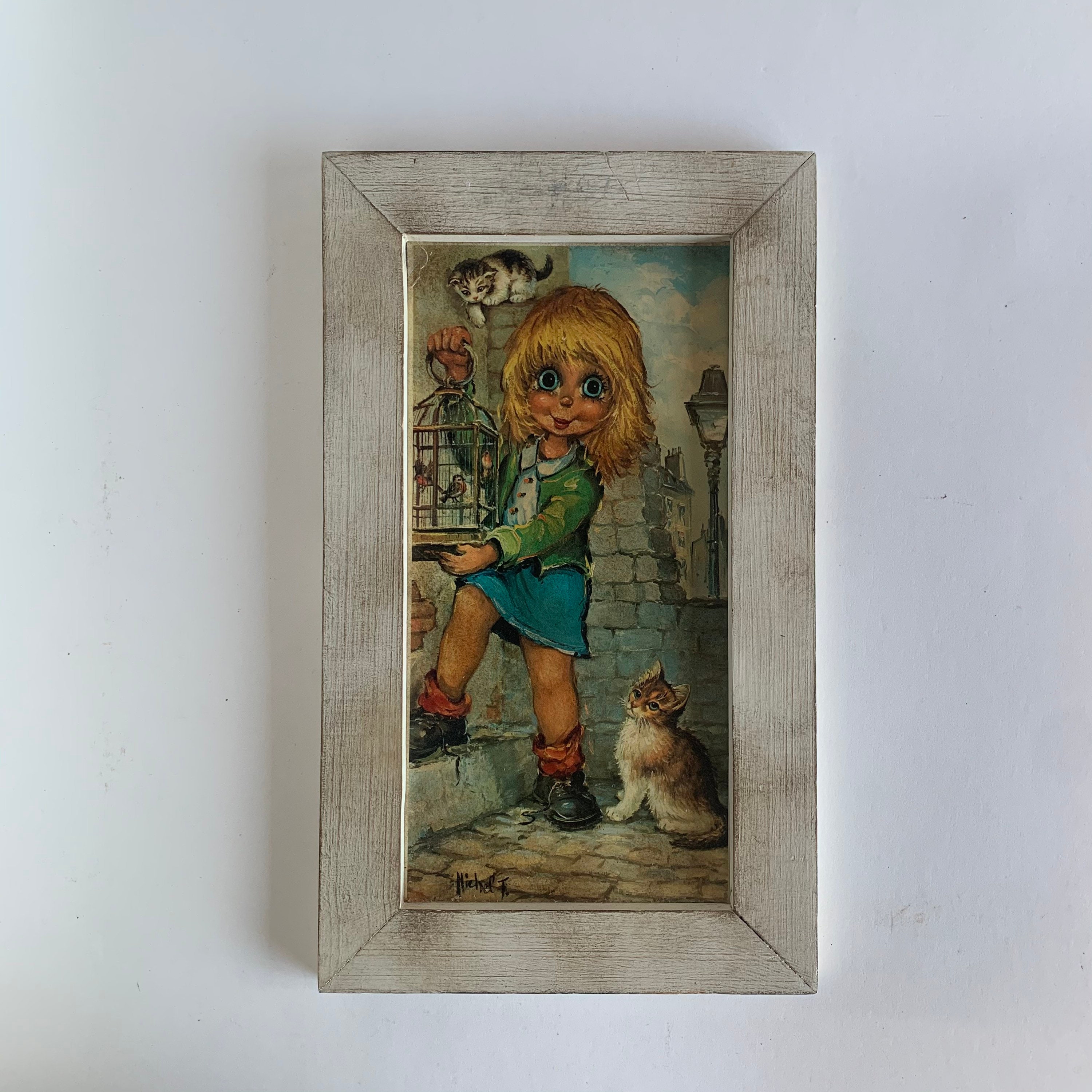 BIG EYES GIG ヴィンテージ レトロ 60s 絵 壁掛け アート 1960s USA vintage】EDEN BIG EYES wall art 1 ビッグアイズ