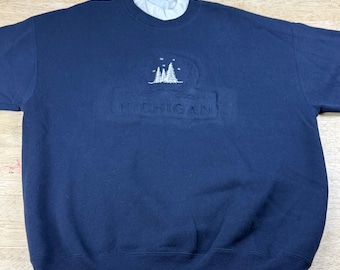 Vintage 80’s Michigan Women’s Collared Pullover Sweatshirt Sz XL Made In USA.