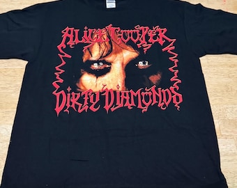 Vintage 2005 Alice Cooper Dirty Diamonds Tour T-Shirt Rock Music Goth Sz XL.