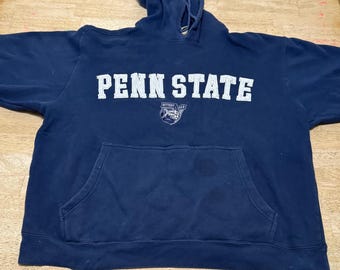 Vintage Penn State Nittany Lions Russell Athletic Pro Cotton Hoodie Sweatshirt Sz Large.