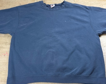 Vintage 90s Nike White Tag Light Blue Crew Neck Sweatshirt Swoosh USA Sz Large.