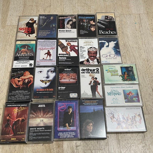 Lot von 21 Movie Soundtrack Kassetten Tapes 80er 90er Arthur Ghost Vision Abenteuer Pop.