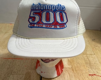 Vintage Indianapolis 500 Trucker Snapback Hat Cap 1988 Capital NASCAR Racing.