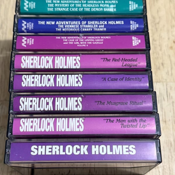 Lot of 8 Sherlock Holmes Cassette Tapes New Adventures Mystery Suspense Radio.