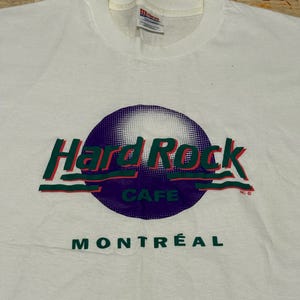 Vintage 90&#39;s Hard Rock Cafe Logo Montreal Canada T Shirt Sz XL Made In USA.