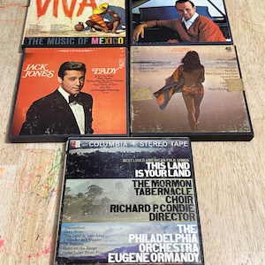 Lote de 5 fitas de rolo gravadas de fábrica, lote misto, não testadas, Percy Faith, fácil de ouvir.