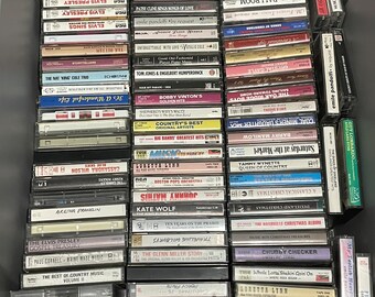 Vintage 50 Cassette Tape Lot Bulk for Art Crafts Decor Used Decoration Tapes.